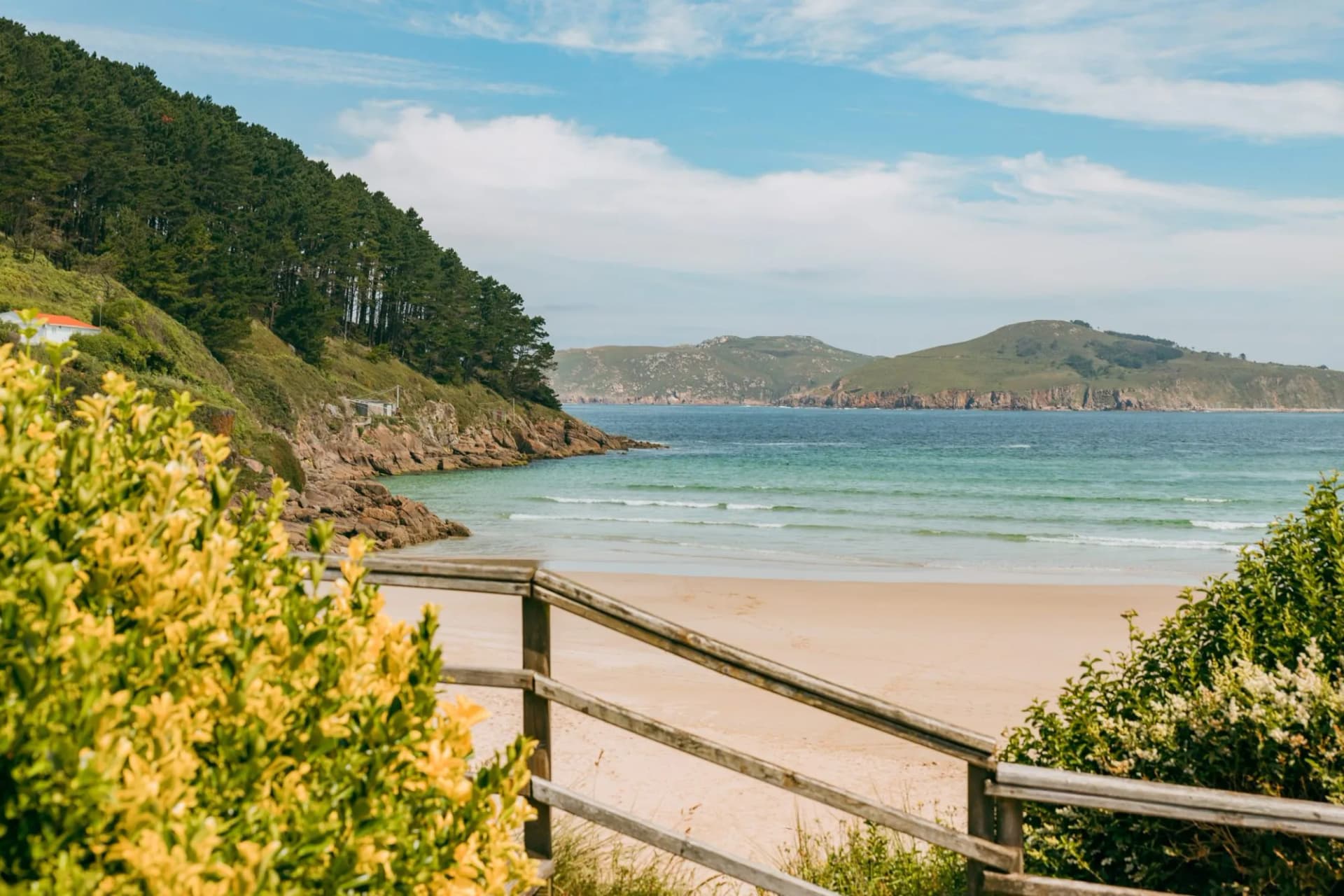 Learn surfing in Saint George's beach in Ferrol, Galicia, Spain.