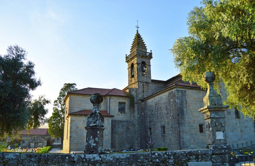 Iglesia de Santa María de Iria Flavia (Igrexa de Santa María) en Padrón, provincia de La Coruña, comarca del Sar, Galicia, España.