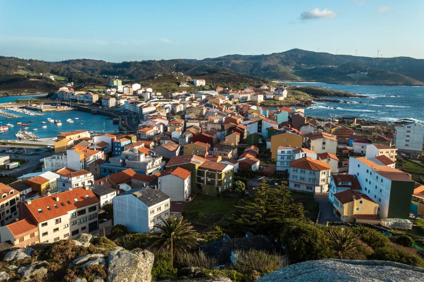 Panorama view of a little village at the coast - Muxía, Galicia, Spain