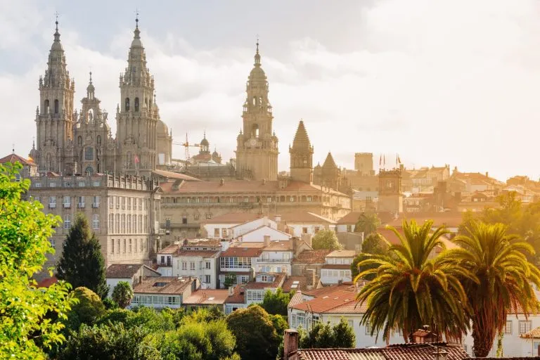 Santiago de Compostela, Cathedral at sunrise. Galicia, Spain