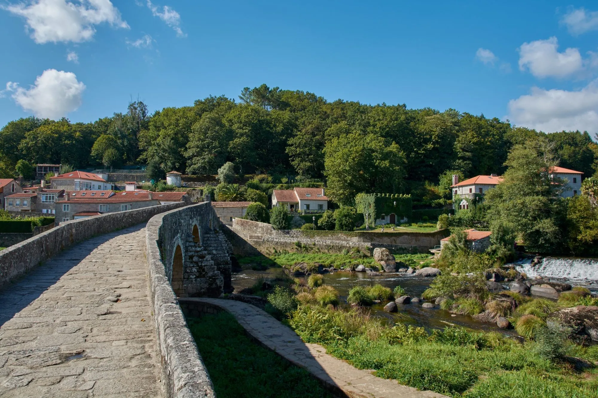 Ponte Maceira in the Way of St. James. This small village is in the the path from Santiago de Compostela to Finisterre and Muxia.