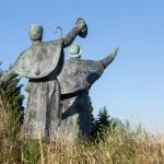 Statue on top of the Monte del Gozo, the first point where you see the cathedral of Santiago de Compostela