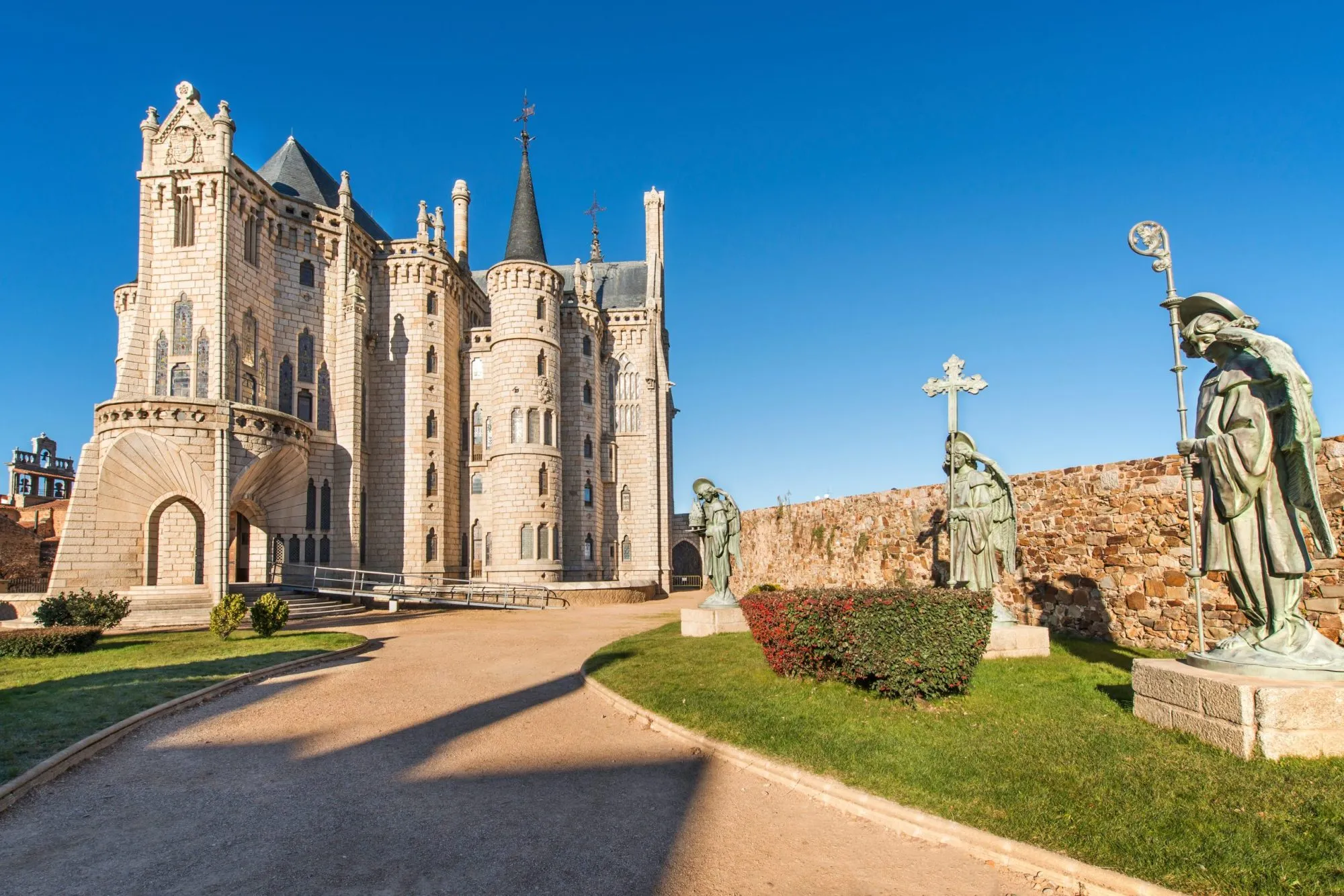 Views of Episcopal palace in Astorga, Leon, Spain.