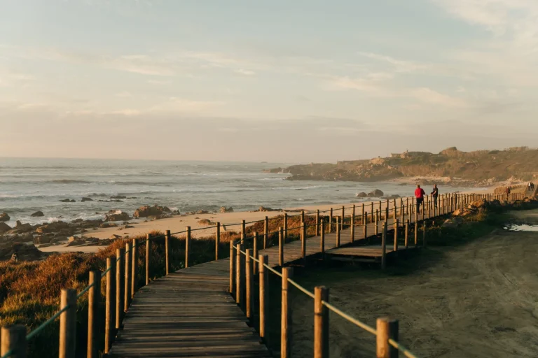 pilgrimage way at the sunset, Camino Portuguese, Portugal